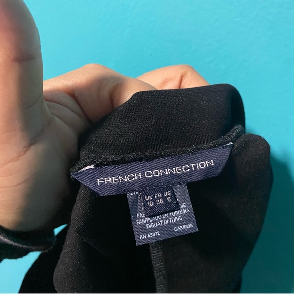 NWT French Connection 6 Black Gold Striped A-Line Mini Skirt - Picture 5 of 5